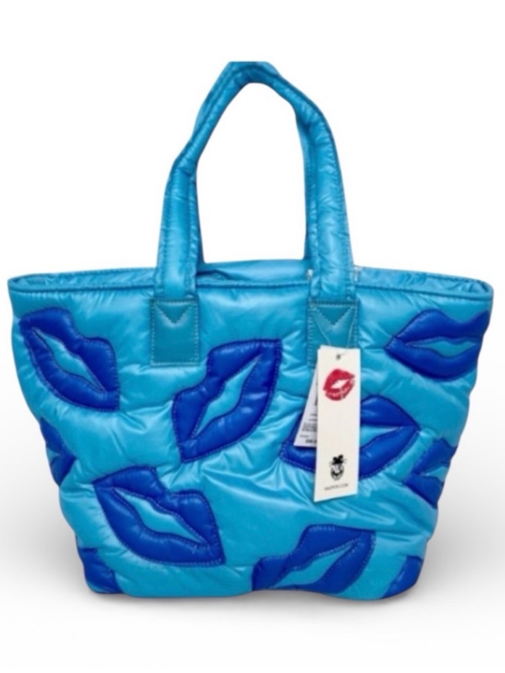 Wildfox Bright Blue Quilted Lip Tote